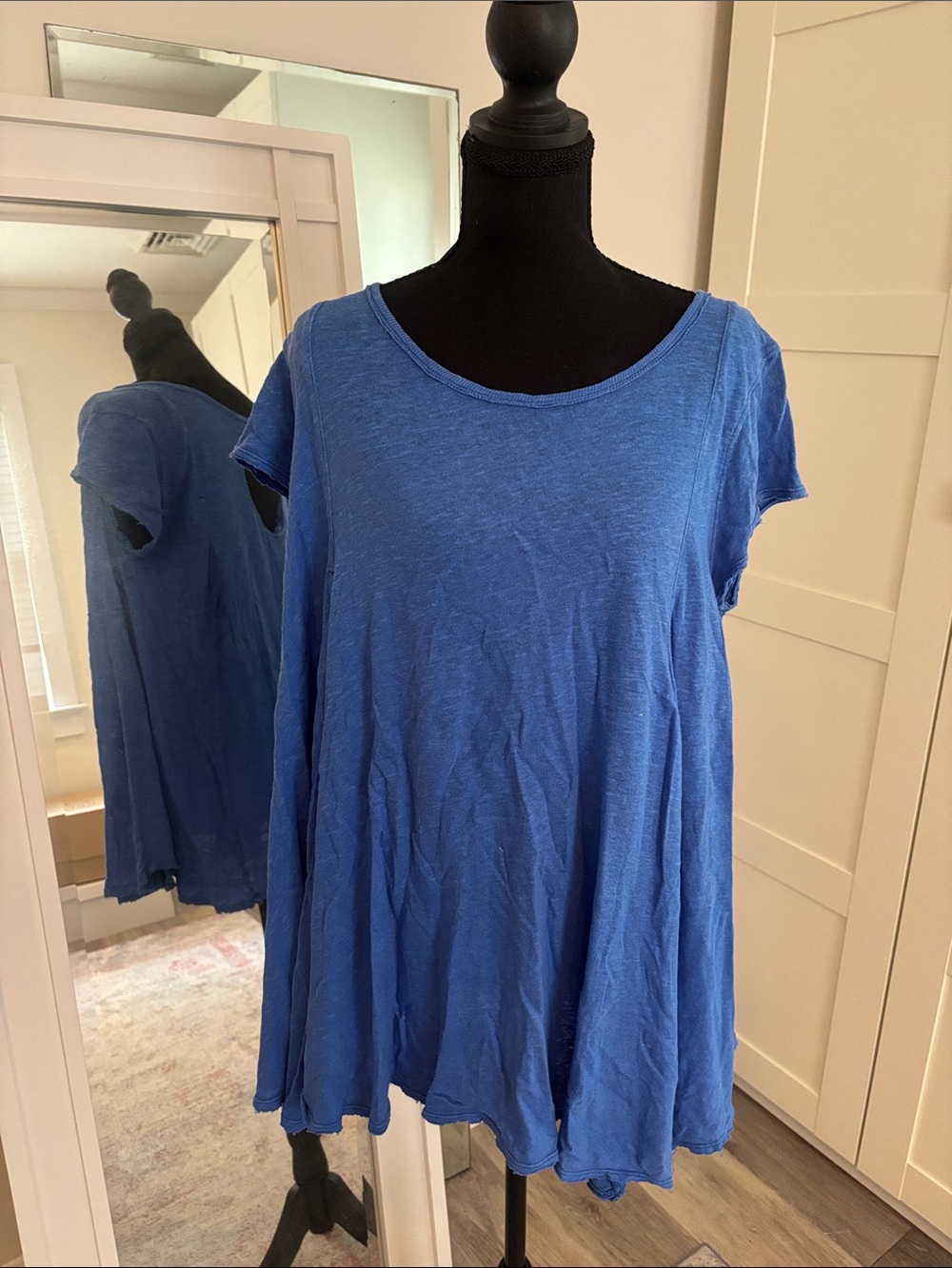 Free People Relaxed Royal Blue Short Sleeve Tunic